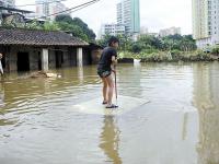 增城派潭镇红色暴雨 派潭部分区域水浸严重